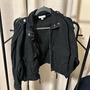 Chic Black Bomber Jacket